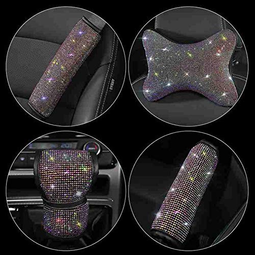  Car Neck Pillow Decoration, MoreChioce 3D Bling Rhinestone Glitter Crystal Car Interior Styling Accessories Car Interior Decoration Cover