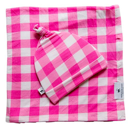  BUNGALOW BABY Swaddle Set - Premium Bamboo Viscose Baby Swaddle Blanket & Hat Set, Baby Boy, Baby Girl, Unisex, Newborn Swaddle, Bamboo Blanket, Stocking Suffer For Baby (Dash/Black & White)