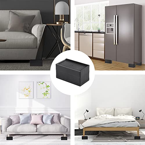  LUCKYQTQH Bed Risers Adjustable Furniture Risers Heavy Duty，Rectangle Bed Risers 3 Inches，Desk Risers For Sofa Couch Bed Frame ，Supports Up To 3000 Lbs (4 Piece Set)