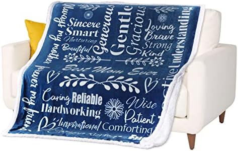  Home I Love You Mom Blanket – Meaningful Mom Blanket, Mother’s Day Present Ideas, 60x50 (Sherpa, Blue) - Mom Birthday Gifts, Mothers Day Blanket Gifts, Mom Gifts From Daughters