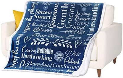  Home I Love You Mom Blanket – Meaningful Mom Blanket, Mother’s Day Present Ideas, 60x50 (Sherpa, Blue) - Mom Birthday Gifts, Mothers Day Blanket Gifts, Mom Gifts From Daughters
