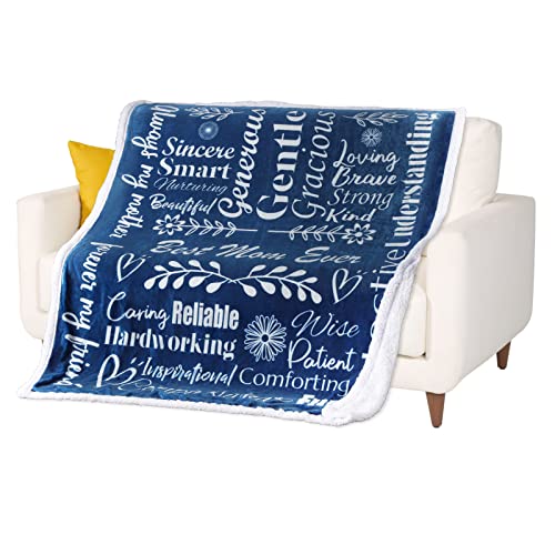  Home I Love You Mom Blanket – Meaningful Mom Blanket, Mother’s Day Present Ideas, 60x50 (Sherpa, Blue) - Mom Birthday Gifts, Mothers Day Blanket Gifts, Mom Gifts From Daughters