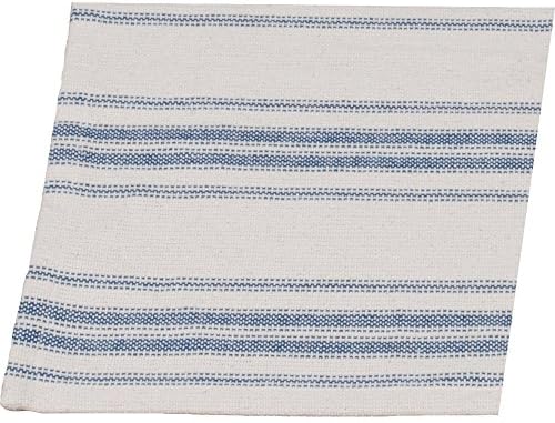  By Raghu 90x94 (tie Closure) Grain Sack Solid Colonial Blue-Cream Duvet Cover,Queen,DQ165014