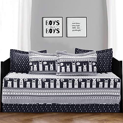  Lush Decor Navy Llama Striped 6-Piece Daybed Cover Bed Set