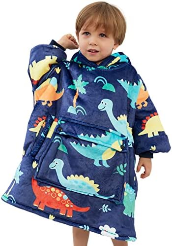  NOUKOW Wearable Blanket Hoodie Oversized Sherpa Blanket Sweatshirt Flannel Sweater Blanket With Large Pocket
