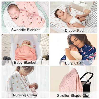  Momcozy Muslin Swaddle Blankets, Soft Silky Baby Blankets 47 X 47 Inches, Breathable Bamboo Swaddle Blankets, Newborn Receiving Blanket For Boys And Girls, 4 Pack