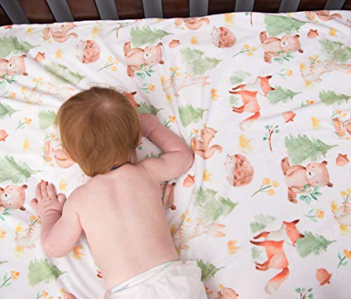 Honey Lemonade - Premium Soft Plush Lightweight Minky Dot Toddler Baby Newborn Blanket 30"x40" (Forest Friends Green)