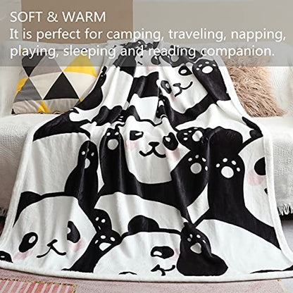  Sviuse Panda Throw Blanket Flannel Fleece Blanket Cartoon Panda Pattern Lightweight Throw For Bed Sofa Travel Kids Teens Birthday Gifts For Panda Lovers (Panda 7, (50" X 60")