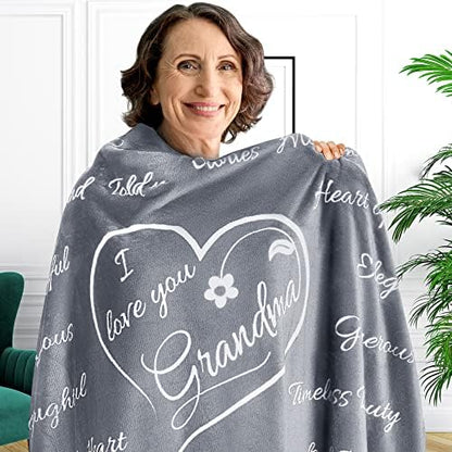  Mothers Day Gifts For Grandma, Gifts For Grandma Blanket, Grandma Gifts From Grandkids, Best Grandma Gifts, Grandma Birthday Gifts From Grandchildren, Throw Blanket 65”x50” (Flowers)