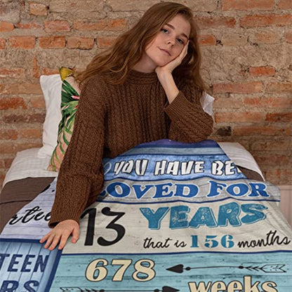  Julazy 13th Birthday Gifts For Girls Boys Blanket 50"X40", 13 Year Old Girl Boy Gift Ideas, Best Gifts For 13 Year Old Girl, Coolest Gifts For 13 Year Old Boy