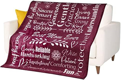  Home I Love You Mom Blanket – Meaningful Mom Blanket, Mother’s Day Present Ideas, 60x50 (Sherpa, Blue) - Mom Birthday Gifts, Mothers Day Blanket Gifts, Mom Gifts From Daughters