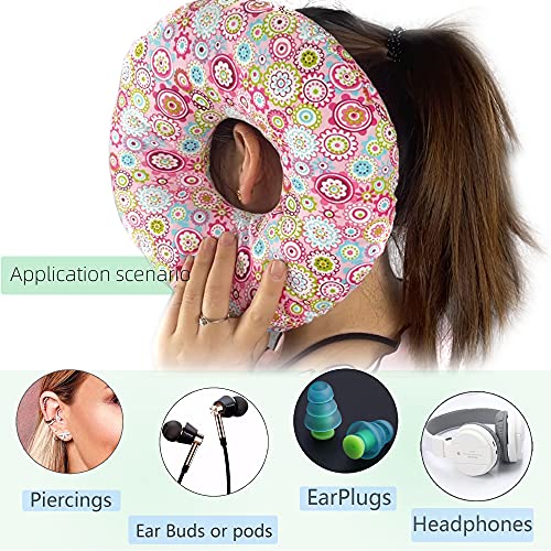  Pinklilycare Pillow With A Ear Hole For CNH And Ear Piercing Ear Pain Ear Inflammation Pressure Sores Side Sleeping Pillow Ear Guard Pillow