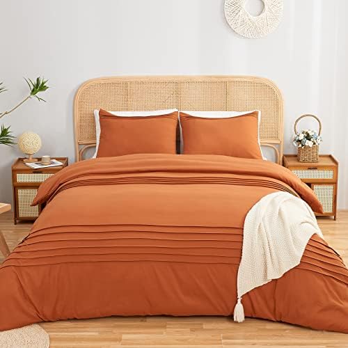  Sage Green Duvet Cover King Size Pleated Duvet Cover Set Soft Microfiber With 2 Pillowcases Zipper Closure Bedding Set (Sage Green, 104"x90")