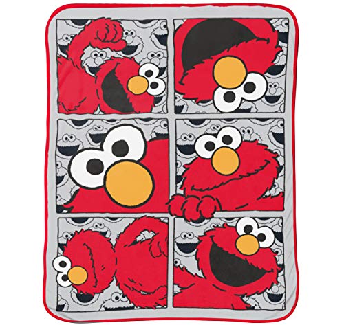  Jay Franco Sesame Street Hip Elmo 12 Inch Character Pillow And Throw Blanket Set - Measures 40 Inch X 50 Inches - Kids Super Soft Character Pillow Set (Official Sesame Street Product)