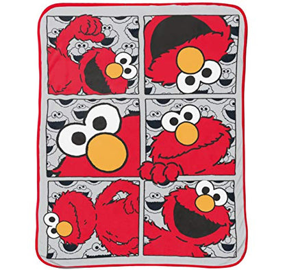  Jay Franco Sesame Street Hip Elmo 12 Inch Character Pillow And Throw Blanket Set - Measures 40 Inch X 50 Inches - Kids Super Soft Character Pillow Set (Official Sesame Street Product)