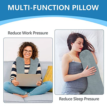  Travel Pillow Car Sleeping Long Journeys Pillows For The Back Seat Adults And Children On Head Support And Body Support U-Shaped Pillows(Grey)