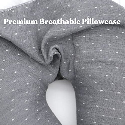  Edomi Buckwheat U-Shaped Neck Pillow Adjustable Buckwheat Hull Pillow With Pillowcase, Neck Support For Pain Relief, Neck And Shoulder Relax Cervical Pillow (12x12 Inch, Gray)