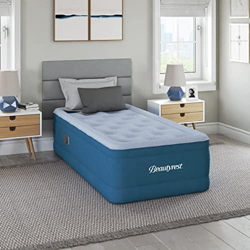  Hi-Loft Inflatable Mattress: Raised-Profile Air Bed With External Pump, Full Blue