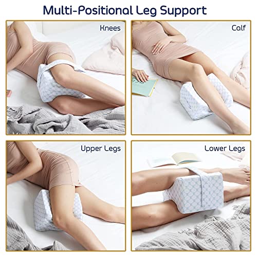 Nestl Knee Pillow For Side Sleepers - Knee Pillows For Sleeping - Comfy Pillow Between Legs For Sleeping - Under Leg Knee Cushion With Cooling Cover - Knee Surgery Pillow With Adjustable Strap