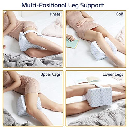 Nestl Knee Pillow For Side Sleepers - Knee Pillows For Sleeping - Comfy Pillow Between Legs For Sleeping - Under Leg Knee Cushion With Cooling Cover - Knee Surgery Pillow With Adjustable Strap