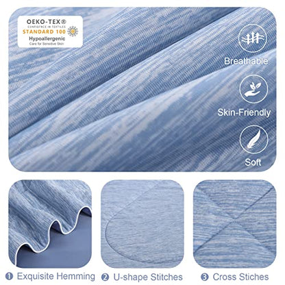  MH MYLUNE HOME Cooling Comforter King Size, Cooling Blanket With Arc-Chill Cooling Fiber, Cold Summer Blanket For Hot Sleepers Night Sweats And Hot Flashes,Lightweight Summer Comforter, Blue