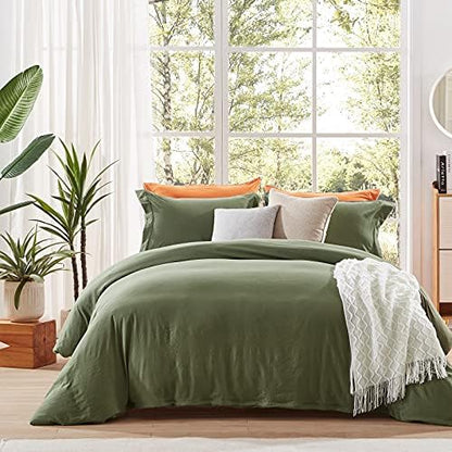 Burnt Orange Duvet Cover Sets Queen Size 3 Piece Double Brushed Microfiber Queen Duvet Cover With Button Closure & Corner Tie 1 Breathable And Soft Duvet Cover 90x90 Inches + 2 Pillow Shams