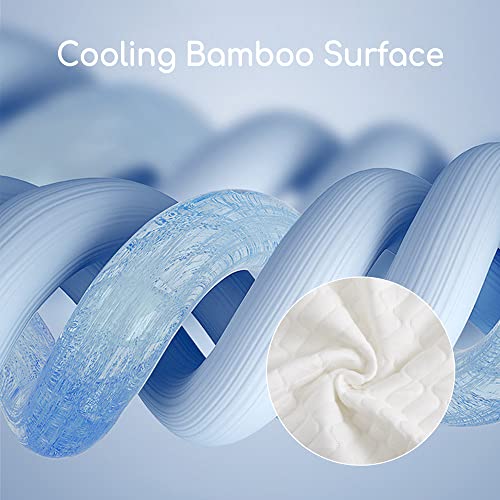  Memory Foam Pillows King For Sleeping Adjustable Fill Bed Pillows Cool Bamboo Surface Pillows With Washable Pillowcase, Extra Fill 2 Packs(0.9LB) Included