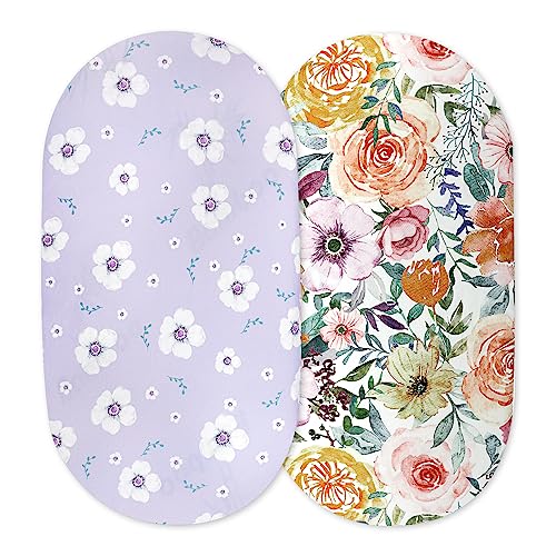  Changing Pad Cover, 2 Pack Changing Table Cover For Baby Boys Girls, Jersey Knit Soft Diaper Changing Pad Cover, Changing Table Sheets, Retro Brown Flower