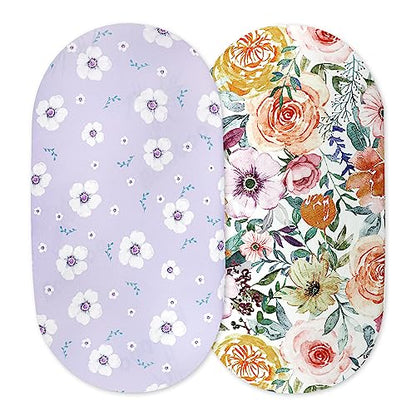  Changing Pad Cover, 2 Pack Changing Table Cover For Baby Boys Girls, Jersey Knit Soft Diaper Changing Pad Cover, Changing Table Sheets, Retro Brown Flower