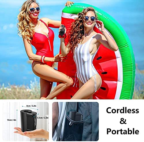  Air Pump For Inflatables, PUMTECK Electric Air Pump With 4 Nozzles, Rechargeable Battery Air Mattress Pump, Pool Toys, Air Mattress Beds, Boats, Swimming Ring, USB/4000mAh