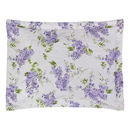 Laura Ashley Home - Keighley Collection - Quilt Set - 100% Cotton, Reversible, Lightweight Bedding With Matching Sham(s), Pre-Washed For Added Softness, Queen, Lilac, Set Of 3