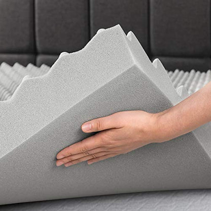  Mellow 4 Inch Egg Crate Memory Foam Mattress Topper With Infusion, Twin