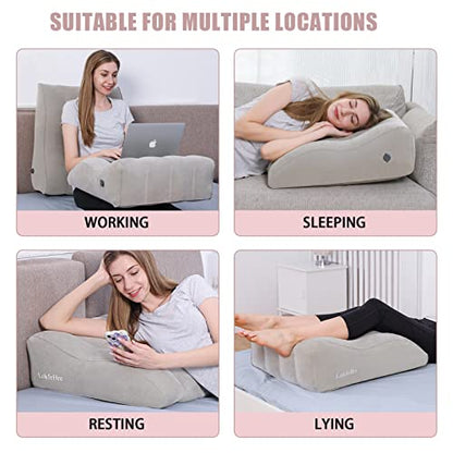  LOKFEHRE Leg Elevation Pillow,Inflatable Wedge Pillows,Comfort Leg Pillows For Sleeping,Wedge Pillow For Legs And Reduce Swelling,Suitable For Improving Sleep Quality,Pregnant,Injury,Recovery