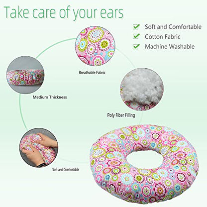  Pinklilycare Pillow With A Ear Hole For CNH And Ear Piercing Ear Pain Ear Inflammation Pressure Sores Side Sleeping Pillow Ear Guard Pillow