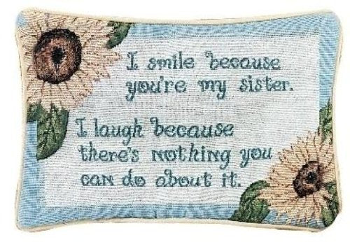  Manual 12.5 X 8.5-Inch Decorative Throw Pillow, I Smile I Laugh/Sister
