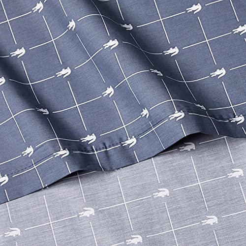  Lacoste 4-Piece Cotton Sheet Set, Slice, Vintage Indigo, Queen