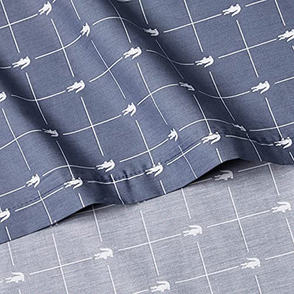  Lacoste 4-Piece Cotton Sheet Set, Slice, Vintage Indigo, Queen