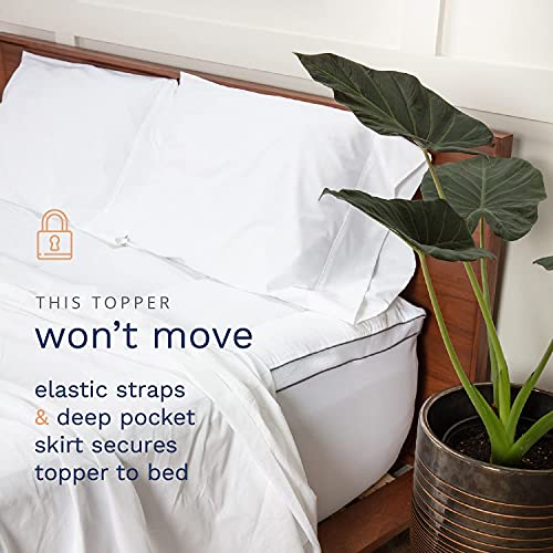  ViscoSoft 4 Inch Pillow Top Memory Foam Mattress Topper Twin XL - Extra Long - Made In USA - Serene Dual Layer Pad