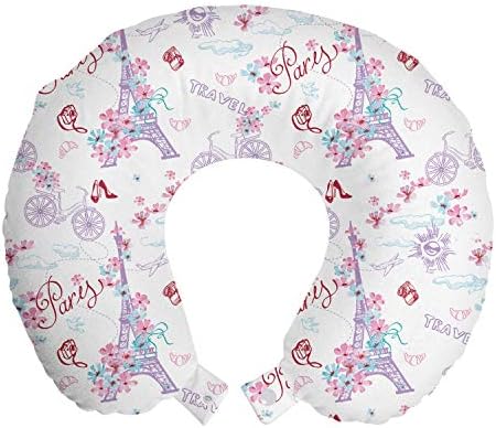  Ambesonne Mermaid Travel Pillow Neck Rest, Underwater Fantasy Fish Girl Woman Swimming Exotic Cartoon, Memory Foam Traveling Accessory For Airplane And Car, 12", Lilac Blue