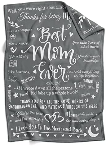  Best Mom Ever Blankets, Mom Blankets From Daughter Son, Letter Warm Soft Throw Blankets For Mom, Mother Blankets For Mom, Mom Gifts For Birthday, Christmas, 50" X 70"
