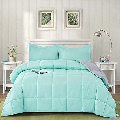  HIG 3pc Down Alternative Comforter Set - All Season Reversible Comforter With Two Shams - Quilted Duvet Insert With Corner Tabs - Box Stitched - Super Soft, Fluffy (Full/Queen, Pink)