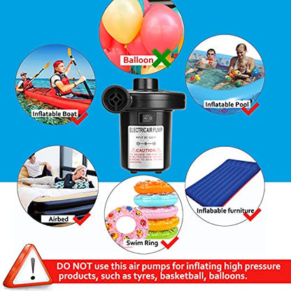 Lectric Air Pump, AGPTEK Portable Quick-Fill Air Pump With 3 Nozzles, 110V AC/12V DC, Perfect Inflator/Deflator Pumps For Outdoor Camping, Inflatable Cushions, Air Mattress Beds, Boats, Swimming Ring