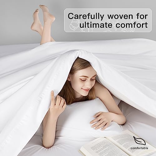  REDASW 100% Egyptian Cotton 1200 Thread Count King Size Sheets Set,Bed Sheet 4 Piece Sets,16 Inches Deep Pocket,All Season (White)