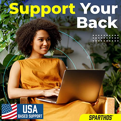  Sparthos Lumbar Support Pillow - Lower Back Pain Relief For Office Chairs, Car Seats, Desk, Driving Comfort, Recliner, Couch - Ergonomic Sitting Posture Cushion - Gel Cooled Memory Foam (Gray)