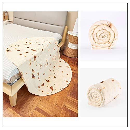  IBune 80 Inch Tortilla Blanket For Adults, Double Sided Round Tortilla Throw Blanket, Giant Wrap Blanket Funny Novelty Food Blanket Gift For Kids