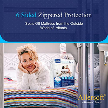  RV 6 Sided Zippered Mattress Protector With Secure Locking Zipper For 60x75 RV Short Queen. Creates A Natural Seal Around Your Mattress From Dust, Pet Dander, Pollen, Liquids & More. Oeko-Tex Cert