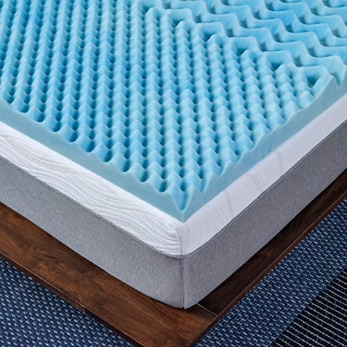  5-Zone Gel Swirl Memory Foam Mattress Topper Made In USA 2-Inch (Queen)