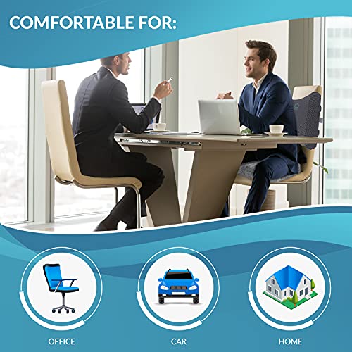  MODVEL Memory Foam Seat Cushion And Lumbar Pillow Combo - Gel Infused And Ventilated - Back Pain Relief