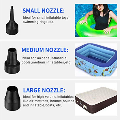  Lectric Air Pump For Inflatables, Portable Quick Air Pump For Air Mattress, 110V AC/12V DC, Inflator/Deflator Pumps For Outdoor Camping, Inflatable Cushions, Air Beds, Boats, Swimming Ring 50W