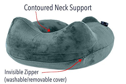  AirComfy Daydreamer Travel Neck Pillow - Self-Inflatable Pillow With Luxuriously Soft Washable Cover And Packsack - Compact And Lightweight Support For Sleeping And Traveling In Airplanes